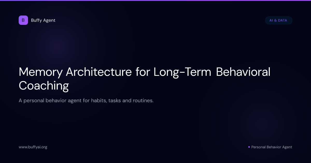 Memory Architecture for Long-Term Behavioral Coaching