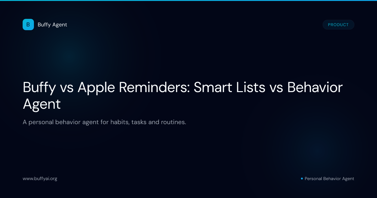 Buffy vs Apple Reminders: Smart Lists vs Behavior Agent