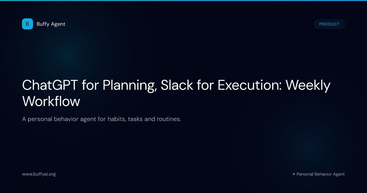 ChatGPT for Planning, Slack for Execution: Weekly Workflow