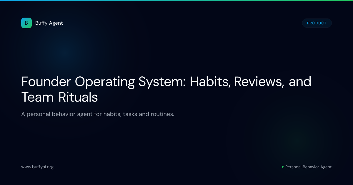Founder Operating System: Habits, Reviews, and Team Rituals