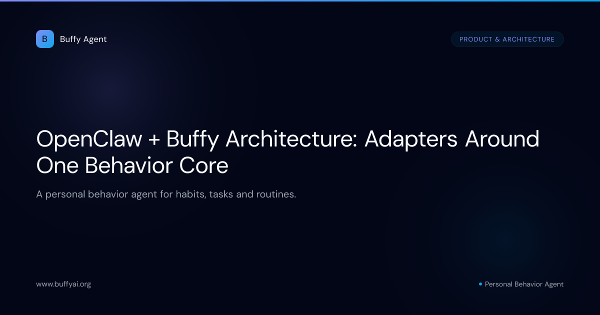 OpenClaw + Buffy Architecture: Adapters Around One Behavior Core